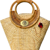 Water Hyacinth Bag With Rattan Handle